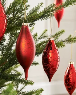 WeRChristmas Christmas Red Glass Baubles, 5 Pack, 15 Cm^ Glass Baubles