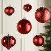 WeRChristmas Christmas Red Glass Baubles, 6 Pack, 10 Cm^ Glass Baubles