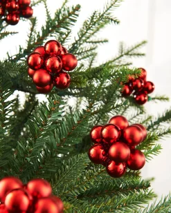 WeRChristmas Christmas Red Glass Berry Cluster Baubles, 10 Pack^ Glass Baubles