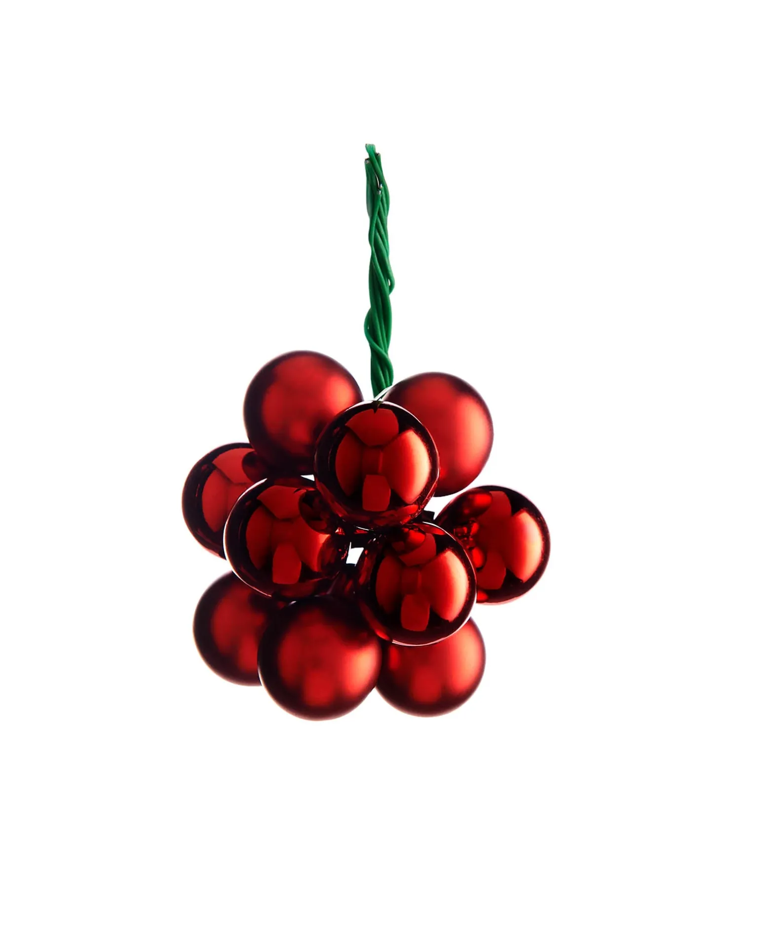 WeRChristmas Christmas Red Glass Berry Cluster Baubles, 10 Pack^ Glass Baubles