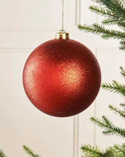 WeRChristmas Christmas Red Large Glitter Shatterproof Bauble, 15 Cm^ Oversized Baubles|Shatterproof Baubles