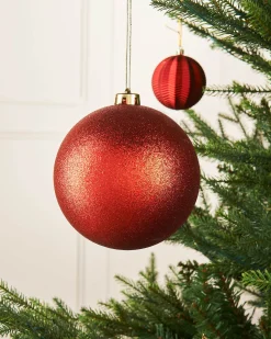 WeRChristmas Christmas Red Large Glitter Shatterproof Bauble, 15 Cm^ Oversized Baubles|Shatterproof Baubles