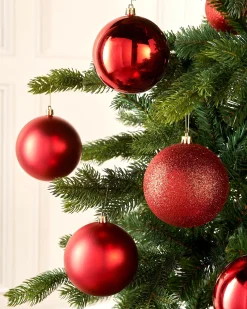 WeRChristmas Christmas Red Shatterproof Baubles, 9 Pack, 10 Cm^ Oversized Baubles|Shatterproof Baubles