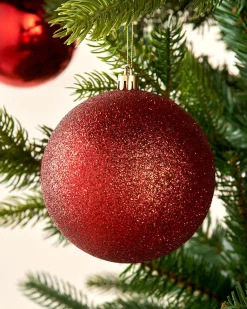WeRChristmas Christmas Red Shatterproof Baubles, 9 Pack, 10 Cm^ Oversized Baubles|Shatterproof Baubles
