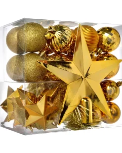 WeRChristmas Copper Shatterproof Baubles Set, 42 Pack^ Shatterproof Baubles