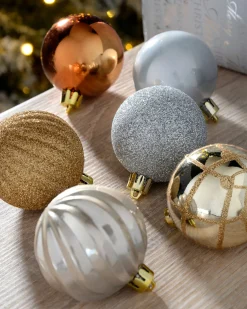WeRChristmas Copper/Champagne Shatterproof Baubles, 48 Pack^ Shatterproof Baubles