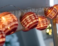 WeRChristmas Cotton Ball 20 LED Fairisle Light String, 3 M^ Fairy Lights
