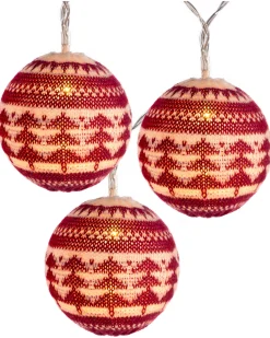 WeRChristmas Cotton Ball 20 LED Fairisle Light String, 3 M^ Fairy Lights