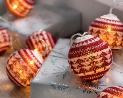WeRChristmas Cotton Ball 20 LED Fairisle Light String, 3 M^ Fairy Lights