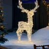 WeRChristmas 3D Acrylic Reindeer Decoration, 122 Cm^ Outdoor Lighted Reindeer