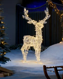 WeRChristmas 3D Acrylic Reindeer Decoration, 122 Cm^ Outdoor Lighted Reindeer