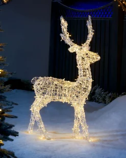 WeRChristmas 3D Acrylic Reindeer Decoration, 122 Cm^ Outdoor Lighted Reindeer