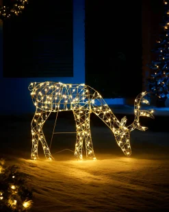 WeRChristmas 2D Grazing Reindeer Silhouette, 95 Cm^ Outdoor Lighted Reindeer