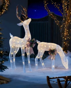 WeRChristmas 3D Reindeer Family Silhouette, 151 Cm^ Outdoor Lighted Reindeer