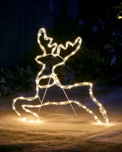 WeRChristmas 2D Reindeer LED Rope Light Silhouette, 60 Cm^ Outdoor Lighted Reindeer