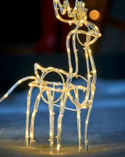 WeRChristmas 3D Reindeer With Sleigh Rope Light Silhouette, 120 Cm^ Outdoor Lighted Reindeer