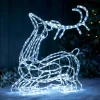 WeRChristmas 3D Sitting Reindeer Rope Light Silhouette, 93 Cm^ Outdoor Lighted Reindeer