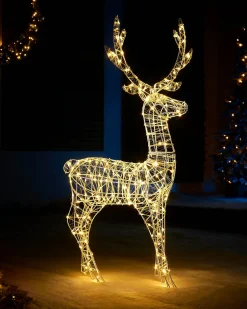 WeRChristmas 3D Standing Reindeer Silhouette, 121 Cm^ Outdoor Lighted Reindeer