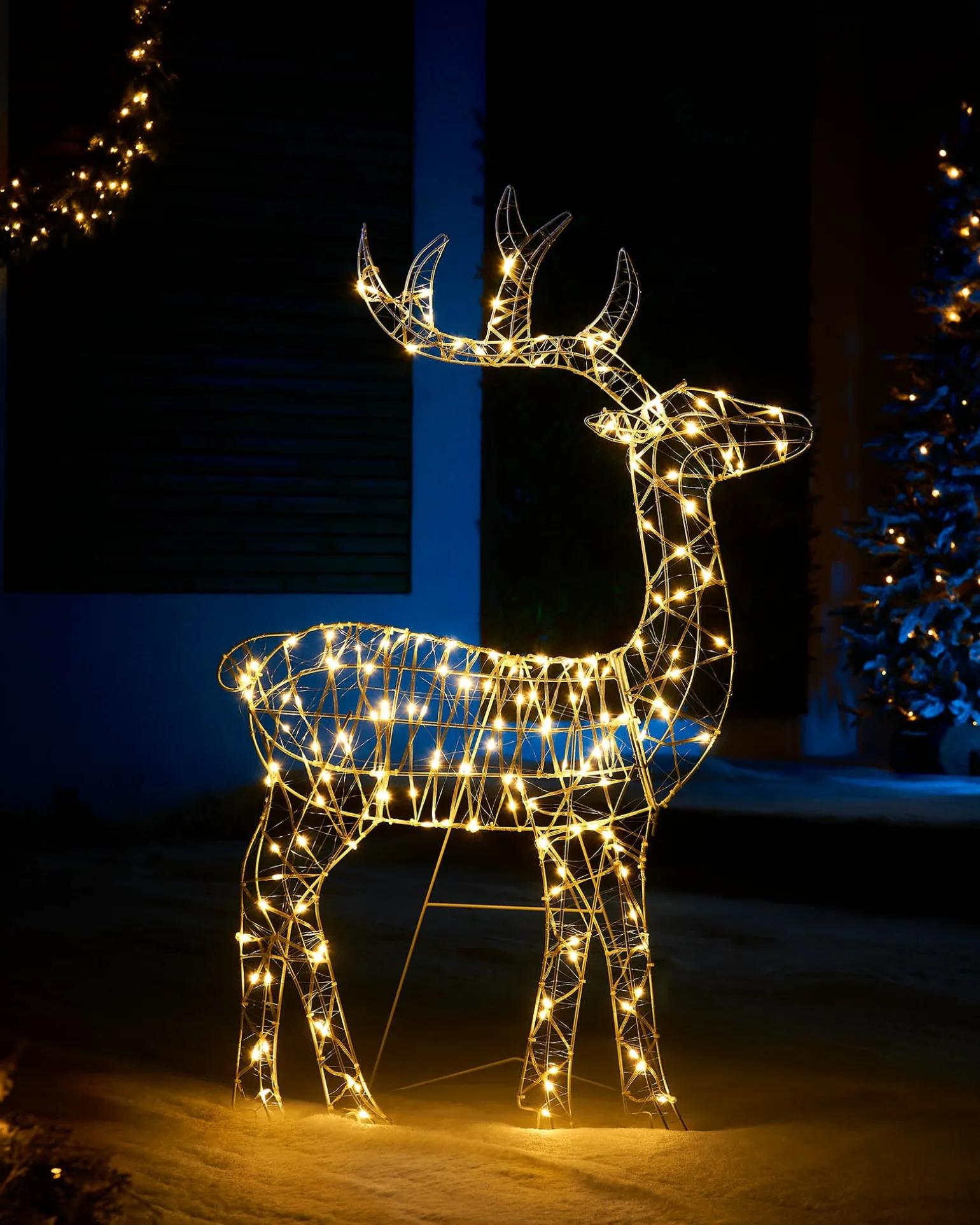 WeRChristmas 2D Standing Reindeer Silhouette, 95 Cm^ Outdoor Lighted Reindeer