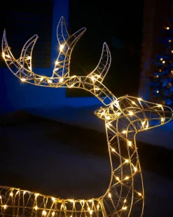 WeRChristmas 2D Standing Reindeer Silhouette, 95 Cm^ Outdoor Lighted Reindeer
