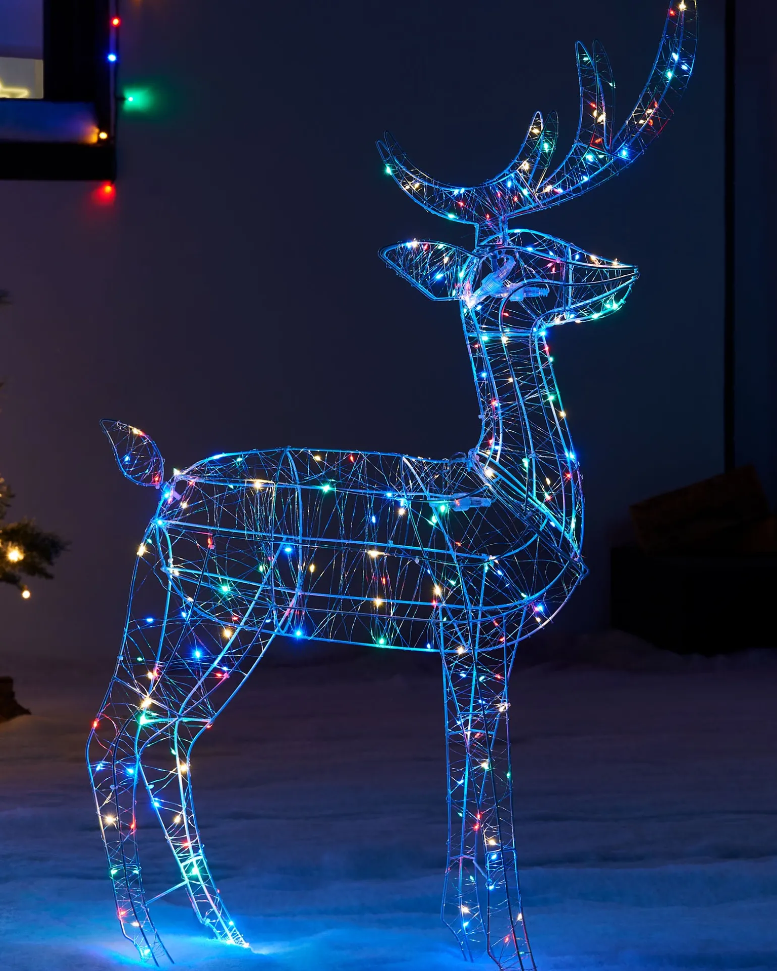 WeRChristmas 3D Standing Stag Silhouette, 110 Cm^ Outdoor Lighted Reindeer