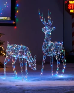 WeRChristmas 3D Standing Stag Silhouette, 110 Cm^ Outdoor Lighted Reindeer