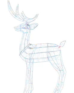 WeRChristmas 3D Standing Stag Silhouette, 110 Cm^ Outdoor Lighted Reindeer