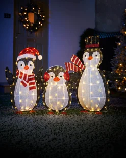 WeRChristmas 2D Tinsel Penguin Family Silhouette^ Christmas Characters