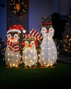 WeRChristmas 2D Tinsel Penguin Family Silhouette^ Christmas Characters