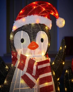 WeRChristmas 2D Tinsel Penguin Family Silhouette^ Christmas Characters