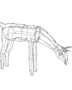 WeRChristmas 3D Twinkling Grazing Reindeer Silhouette, White, 68 Cm^ Outdoor Lighted Reindeer