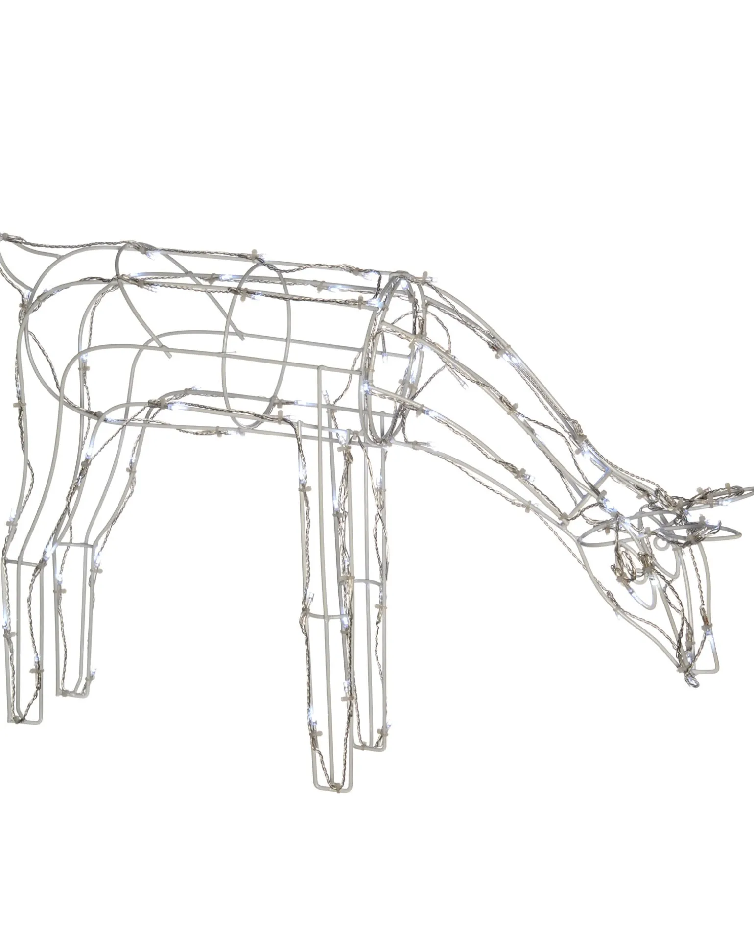 WeRChristmas 3D Twinkling Grazing Reindeer Silhouette, White, 68 Cm^ Outdoor Lighted Reindeer
