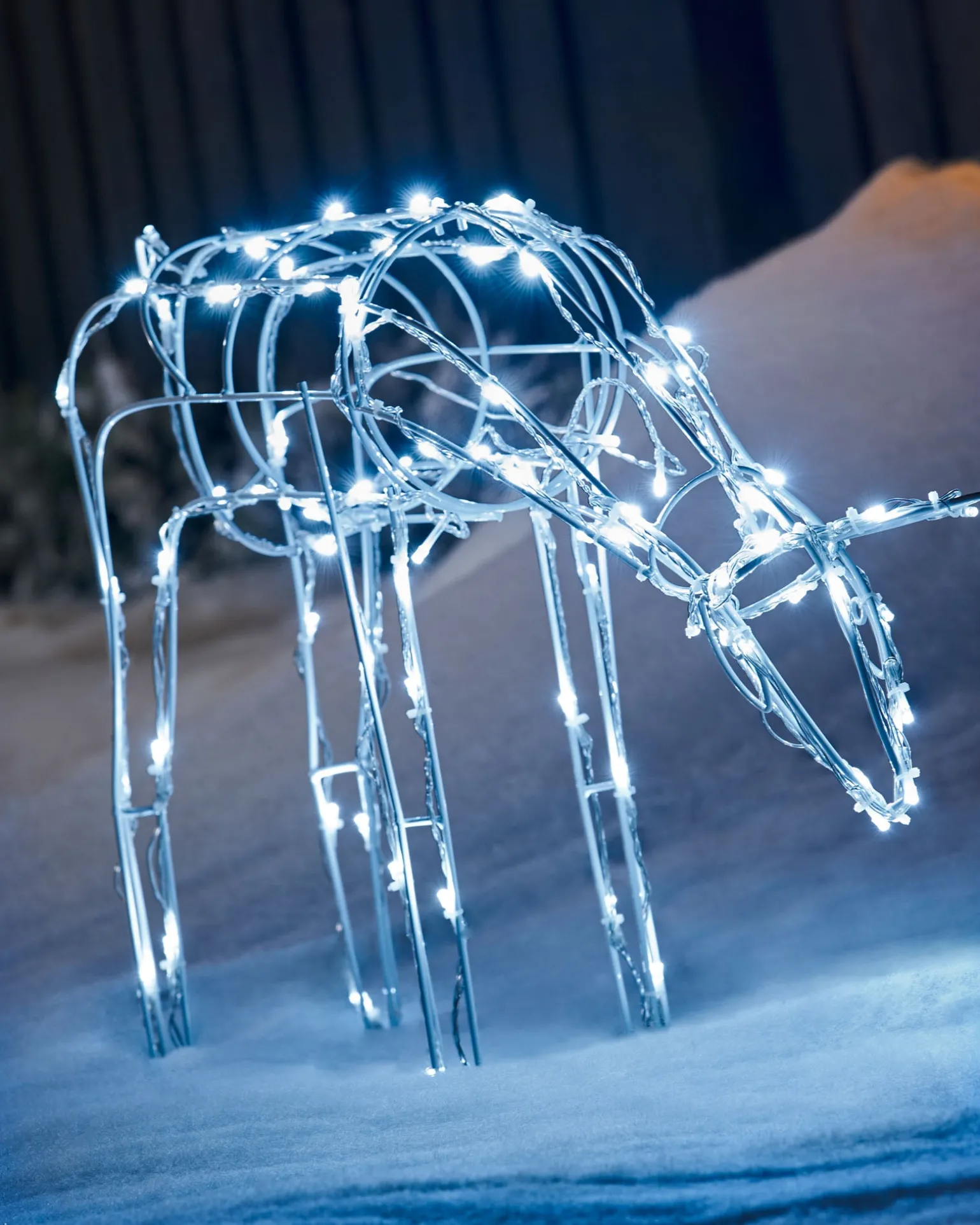 WeRChristmas 3D Twinkling Grazing Reindeer Silhouette, White, 68 Cm^ Outdoor Lighted Reindeer