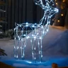 WeRChristmas 3D Twinkling Standing Reindeer Silhouette, White, 78 Cm^ Outdoor Lighted Reindeer