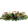 WeRChristmas Decorated Table Centre Piece Garland Candle Holder - Red/ Gold, 3 Pillar^ Table Decorations|Candle Holder Garlands