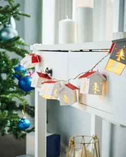 WeRChristmas Decorative Wooden House LED Lights String, 1.8 M^ Fairy Lights