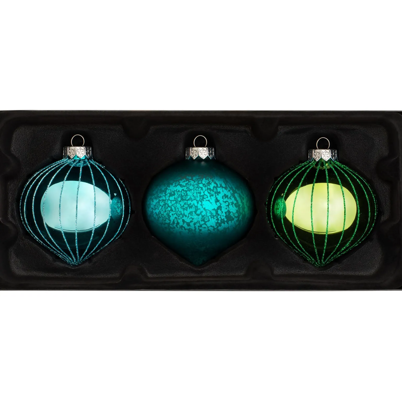 WeRChristmas Emerald Green Glass Baubles, 3 Pack, 11 Cm^ Glass Baubles