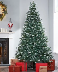 WeRChristmas Evergreen Snow Flocked Tip Christmas Tree, 7 Ft^ Premium Christmas Trees|Snow Flocked Christmas Trees