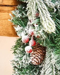 WeRChristmas Extra Thick Mixed Pine Snow Flocked Garland, 9 Ft^ Plain Garlands|Snow Flocked Garlands