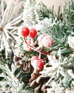 WeRChristmas Extra Thick Mixed Pine Snow Flocked Garland, 9 Ft^ Plain Garlands|Snow Flocked Garlands