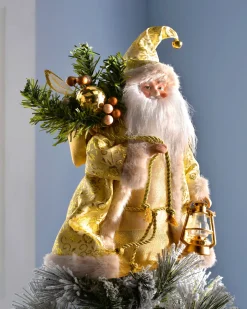 WeRChristmas Father Christmas Tree Topper, Cream/Gold, 30 Cm^ Tree Toppers