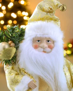 WeRChristmas Father Christmas Tree Topper, Cream/Gold, 30 Cm^ Tree Toppers