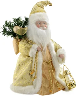 WeRChristmas Father Christmas Tree Topper, Cream/Gold, 30 Cm^ Tree Toppers