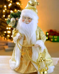 WeRChristmas Father Christmas Tree Topper, Cream/Gold, 30 Cm^ Tree Toppers