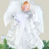 WeRChristmas Fibre Optic Angel Christmas Tree Topper, Silver/White, 25 Cm^ Tree Toppers