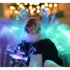 WeRChristmas Fibre Optic Angel Christmas Tree Topper, Black/Silver, 25 Cm^ Tree Toppers