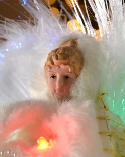 WeRChristmas Fibre Optic Angel Christmas Tree Topper, Cream/Gold, 25 Cm^ Tree Toppers