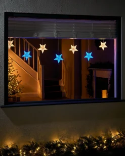 WeRChristmas Flashing Star Curtain Net Light, 2.2 M^ Window Silhouettes|Curtain & Net Lights