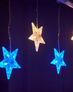 WeRChristmas Flashing Star Curtain Net Light, 2.2 M^ Window Silhouettes|Curtain & Net Lights