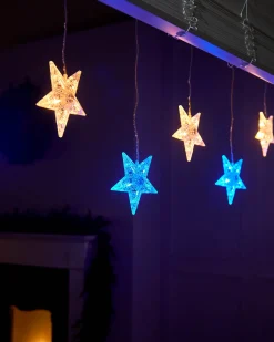 WeRChristmas Flashing Star Curtain Net Light, 2.2 M^ Window Silhouettes|Curtain & Net Lights